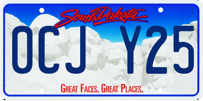 SD license plate 0CJY25