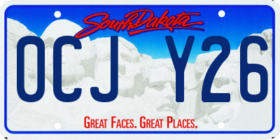 SD license plate 0CJY26