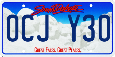 SD license plate 0CJY30
