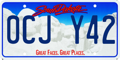 SD license plate 0CJY42