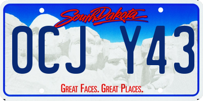 SD license plate 0CJY43
