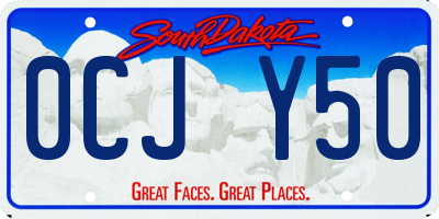 SD license plate 0CJY50