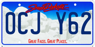 SD license plate 0CJY62
