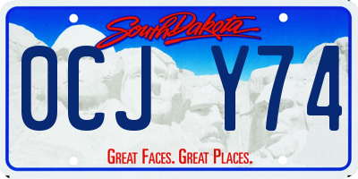 SD license plate 0CJY74