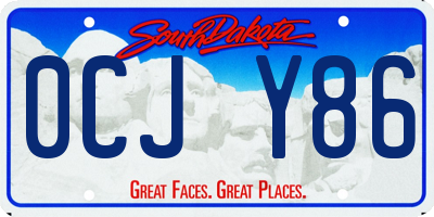 SD license plate 0CJY86