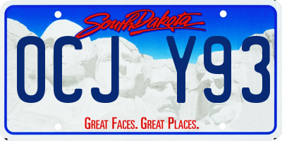 SD license plate 0CJY93