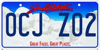 SD license plate 0CJZ02