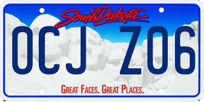 SD license plate 0CJZ06