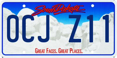 SD license plate 0CJZ11