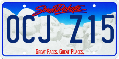 SD license plate 0CJZ15