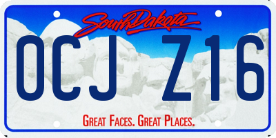 SD license plate 0CJZ16