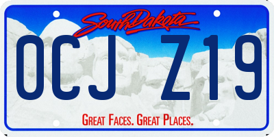SD license plate 0CJZ19