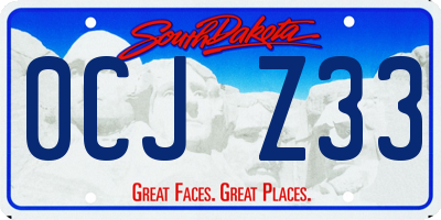 SD license plate 0CJZ33