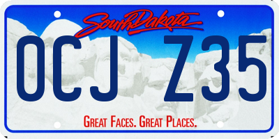 SD license plate 0CJZ35
