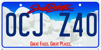 SD license plate 0CJZ40