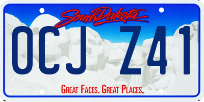 SD license plate 0CJZ41
