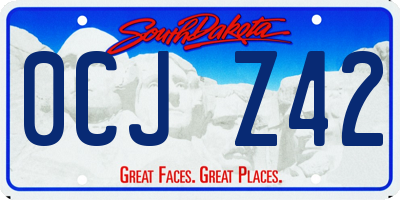 SD license plate 0CJZ42