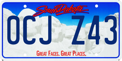 SD license plate 0CJZ43