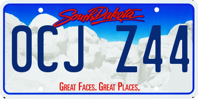 SD license plate 0CJZ44
