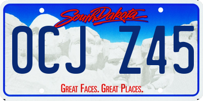 SD license plate 0CJZ45