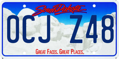 SD license plate 0CJZ48