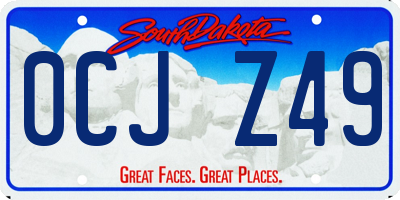 SD license plate 0CJZ49