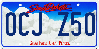 SD license plate 0CJZ50