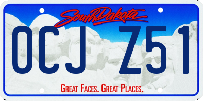 SD license plate 0CJZ51