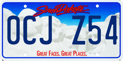 SD license plate 0CJZ54