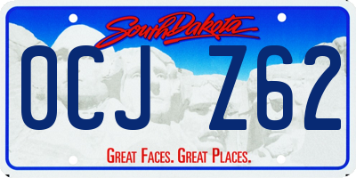 SD license plate 0CJZ62