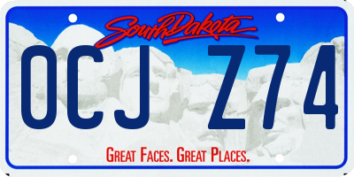 SD license plate 0CJZ74