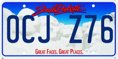 SD license plate 0CJZ76