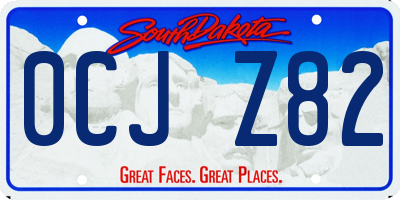 SD license plate 0CJZ82