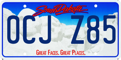 SD license plate 0CJZ85