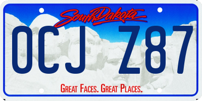 SD license plate 0CJZ87