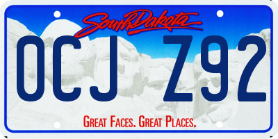 SD license plate 0CJZ92