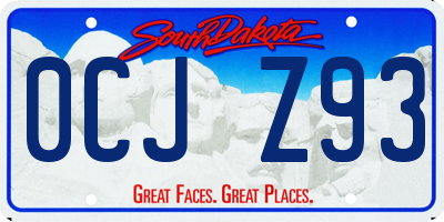 SD license plate 0CJZ93