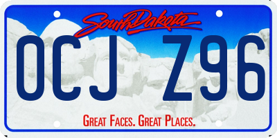 SD license plate 0CJZ96