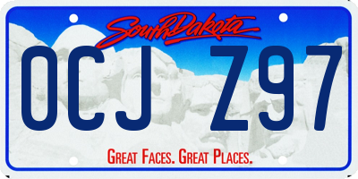 SD license plate 0CJZ97