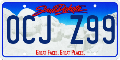 SD license plate 0CJZ99