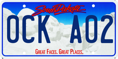 SD license plate 0CKA02