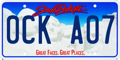 SD license plate 0CKA07