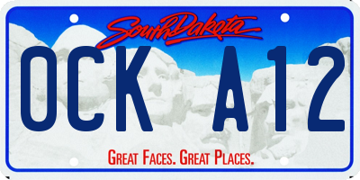 SD license plate 0CKA12