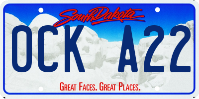 SD license plate 0CKA22
