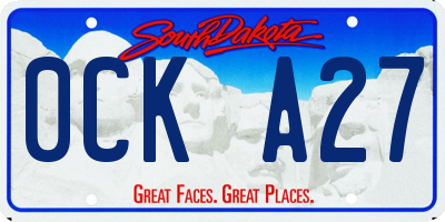 SD license plate 0CKA27