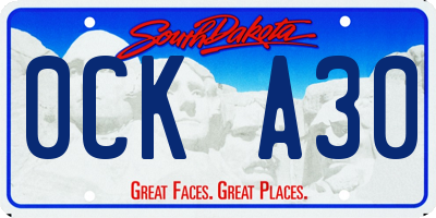 SD license plate 0CKA30