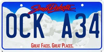 SD license plate 0CKA34