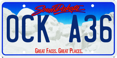 SD license plate 0CKA36