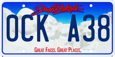 SD license plate 0CKA38