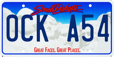 SD license plate 0CKA54